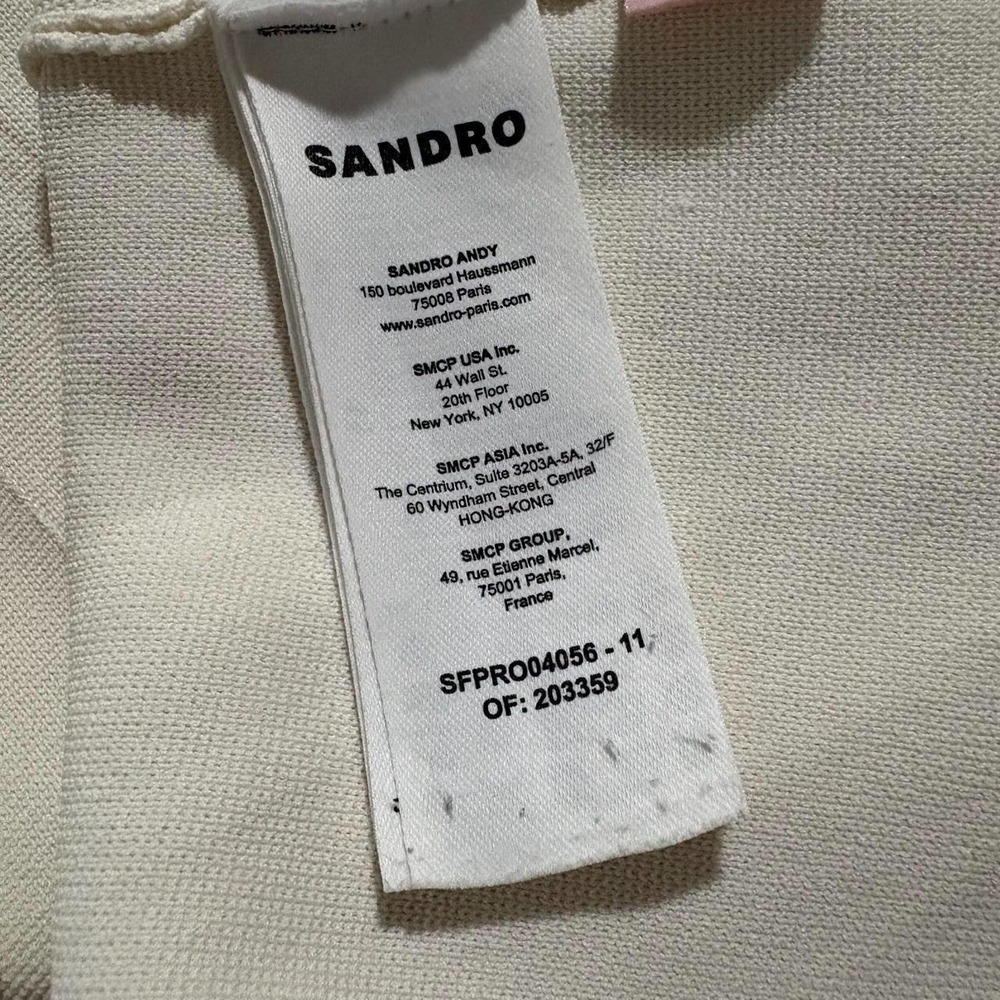 Sandro Cream Sleeveless Button-Front Knit Dress - Picture 7 of 8